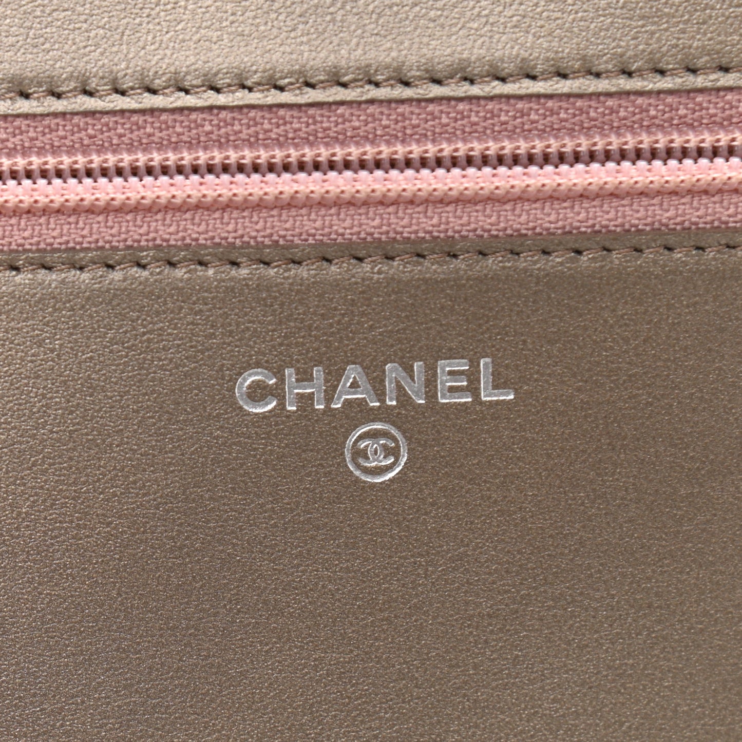 Metallic Caviar Quilted Boy Wallet On Chain WOC Light Gold