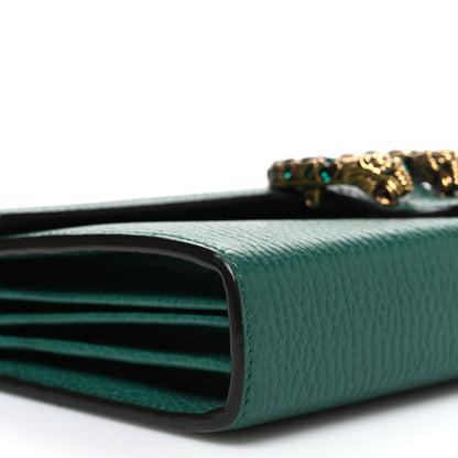 Gucci Calfskin Mini Dionysus Chain Wallet Emerald 9 of 11