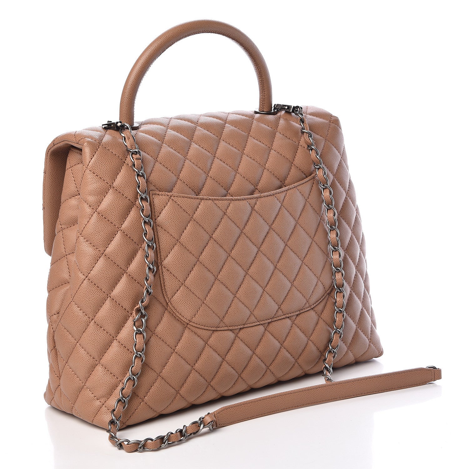 Chanel Caviar Quilted Large Coco Handle Flap Beige 3 of 10