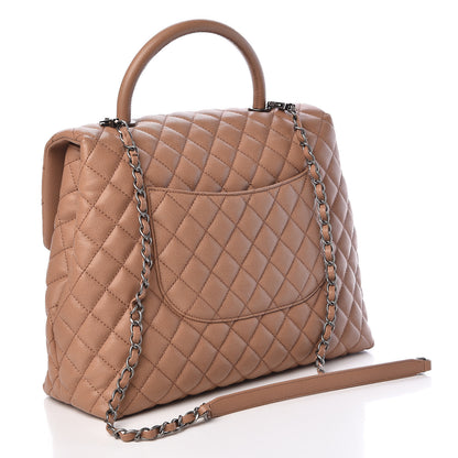 Chanel Caviar Quilted Large Coco Handle Flap Beige 3 of 10