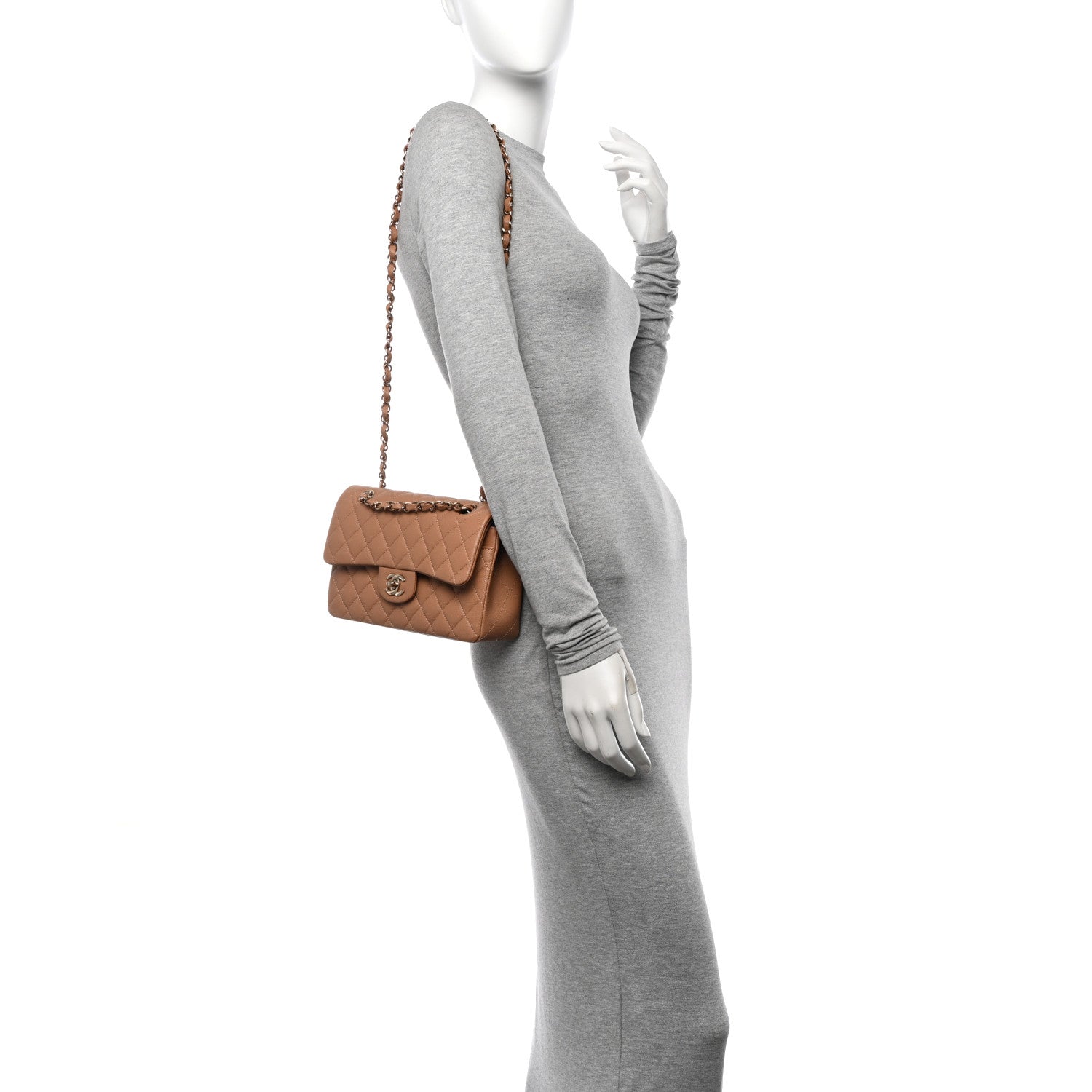 Chanel Caviar Quilted Small Double Flap Light Brown 2 of 12