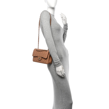Chanel Caviar Quilted Small Double Flap Light Brown 2 of 12