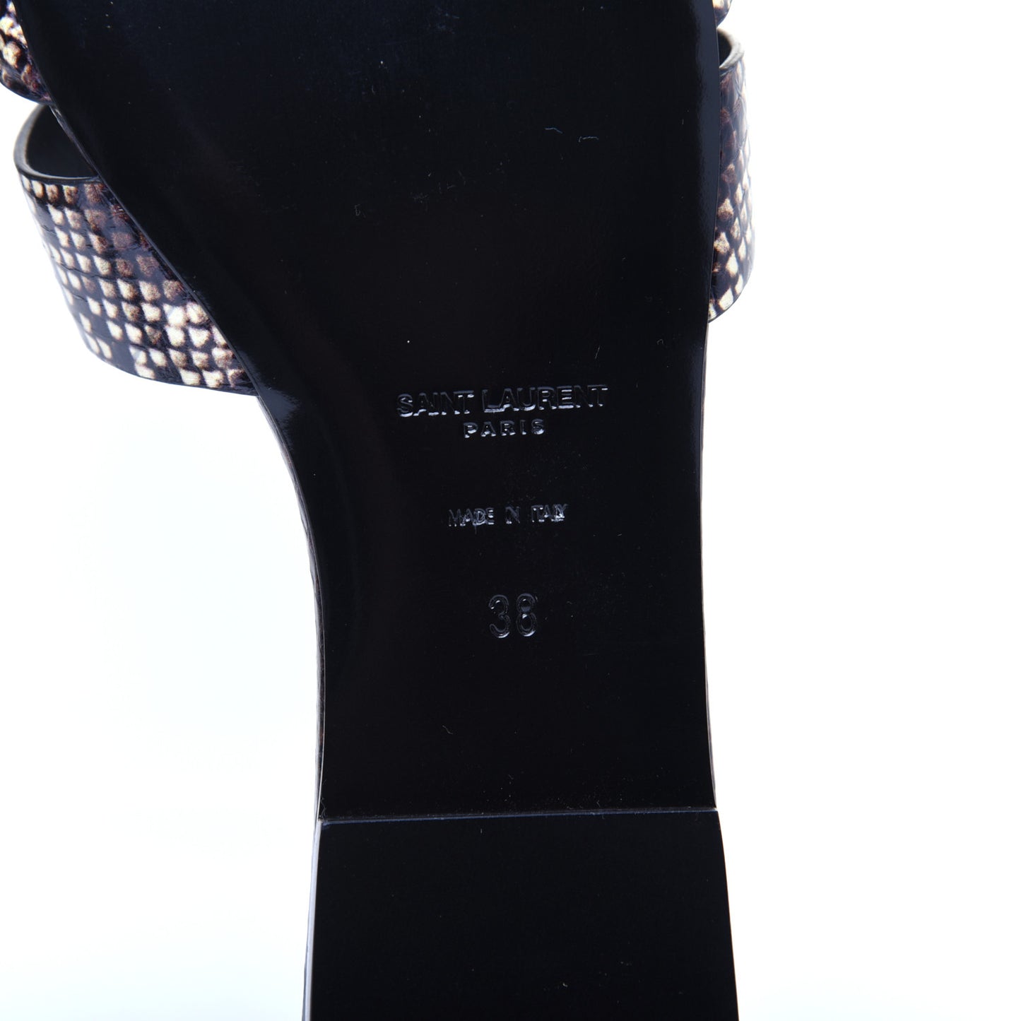 Calfskin Embossed Nu Pieds 05 Slide Sandals 38 Oro