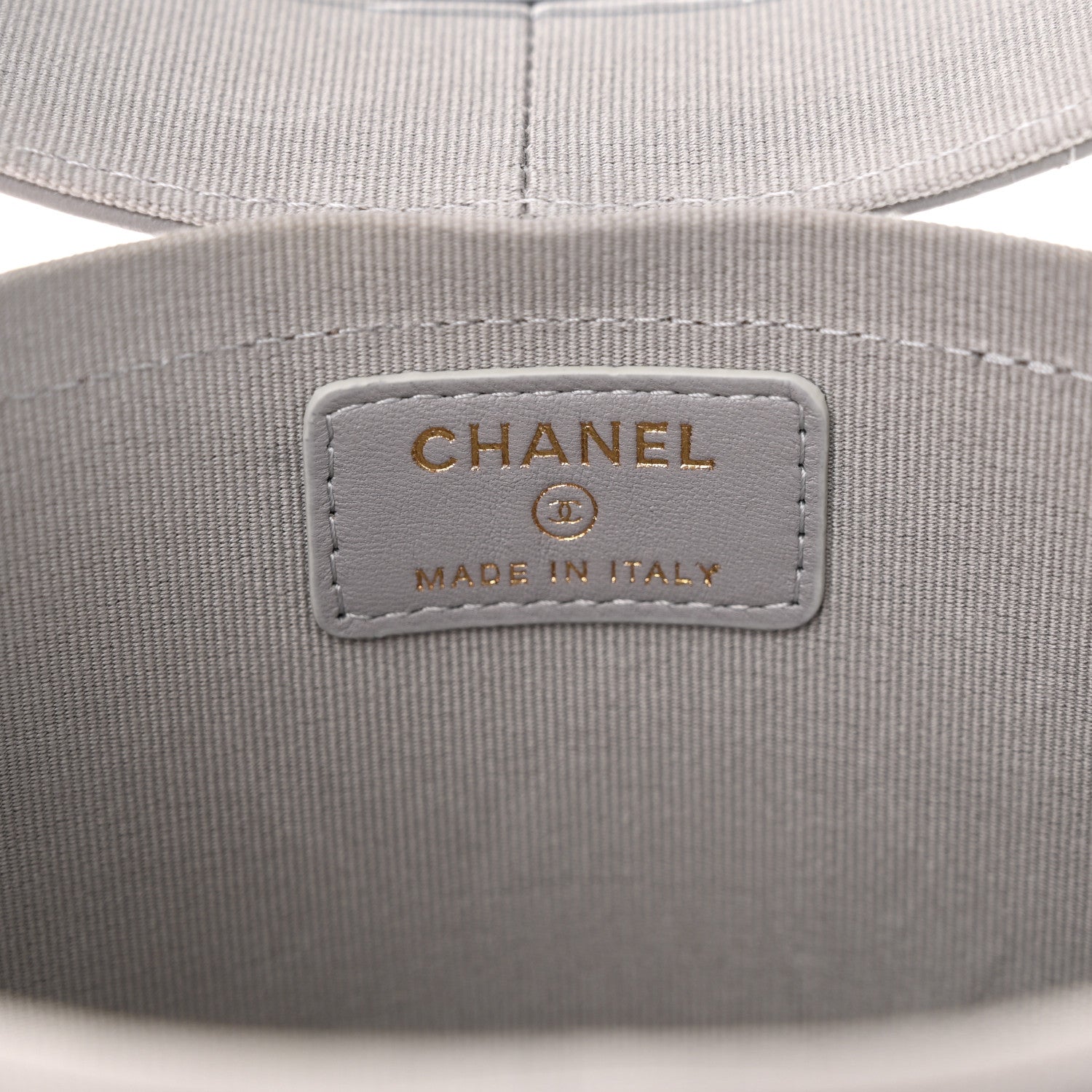 Chanel Lambskin Quilted Round Mini Vanity Case With Chain Case With Chain Grey 6 of 10