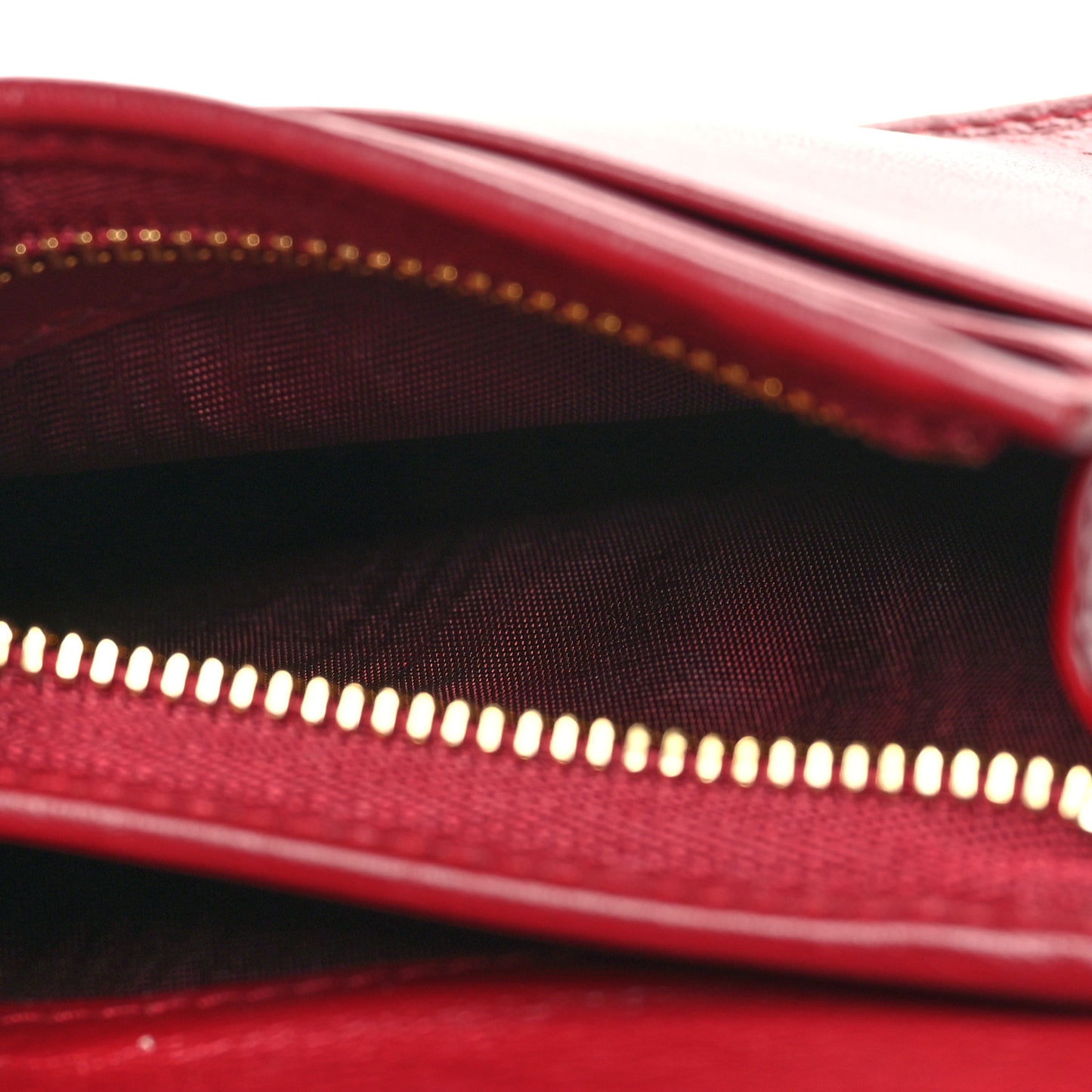 Patent Cannage Mini Lady Dior Wallet Cherry Red