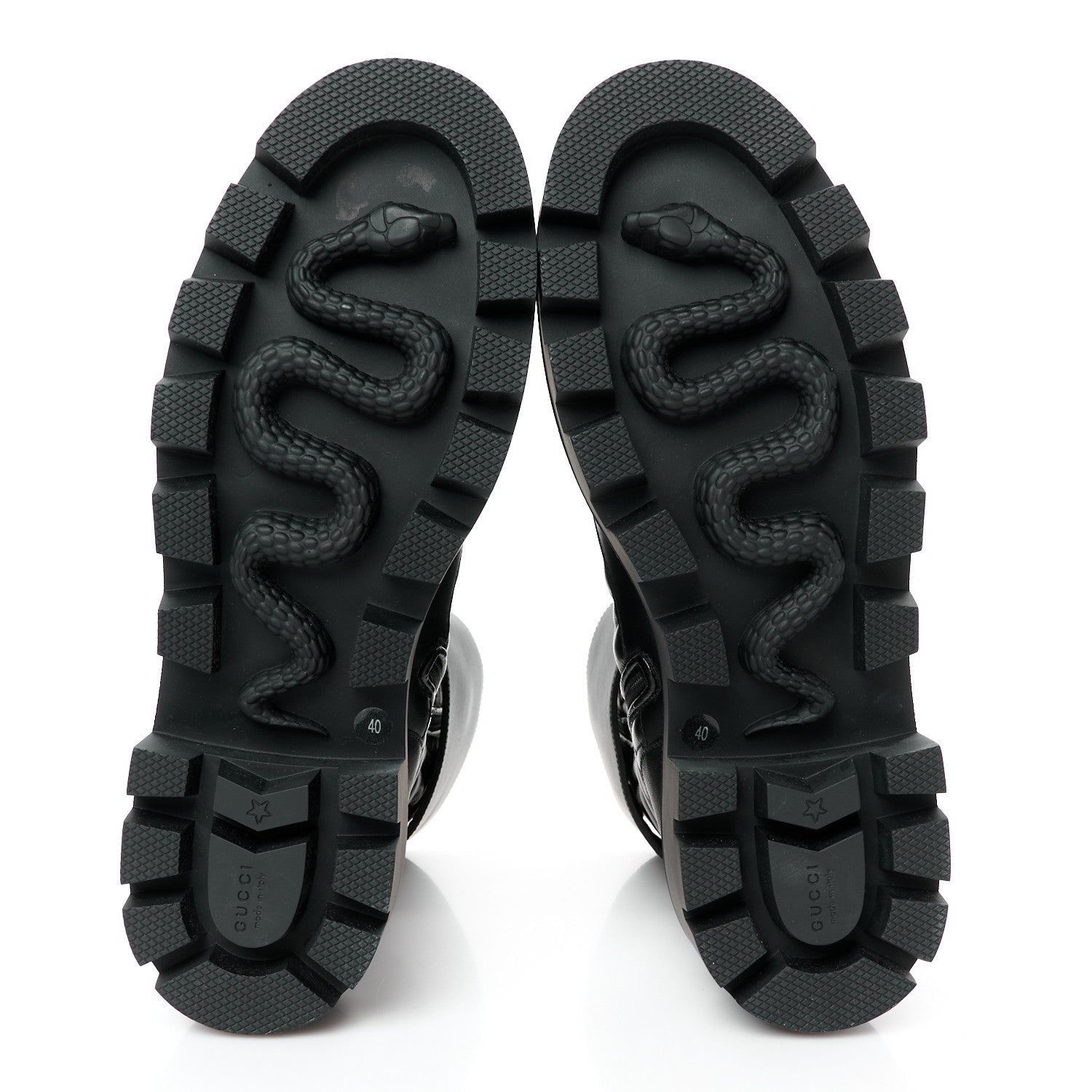 Gucci Nappa Frances GG Matelasse Platform Combat Boots 40 Black 6 of 10