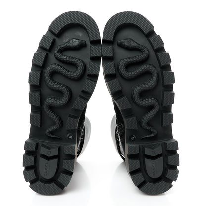 Gucci Nappa Frances GG Matelasse Platform Combat Boots 40 Black 6 of 10