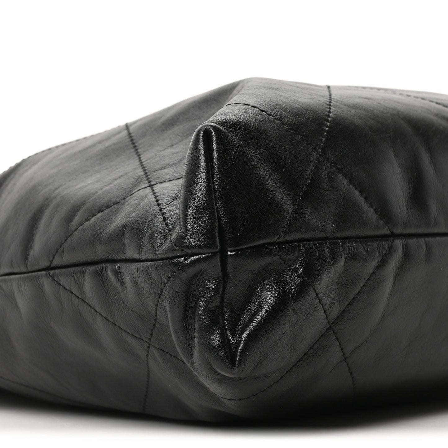 Shiny Calfskin Quilted Small Chanel 22 Black