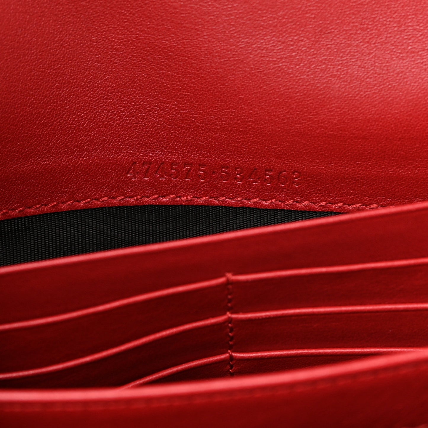 Calfskin Matelasse GG Marmont Chain Wallet Hibiscus Red