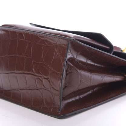 Marc Jacobs Calfskin Crocodile Embossed Uptown Shoulder Bag Brown 7 of 9