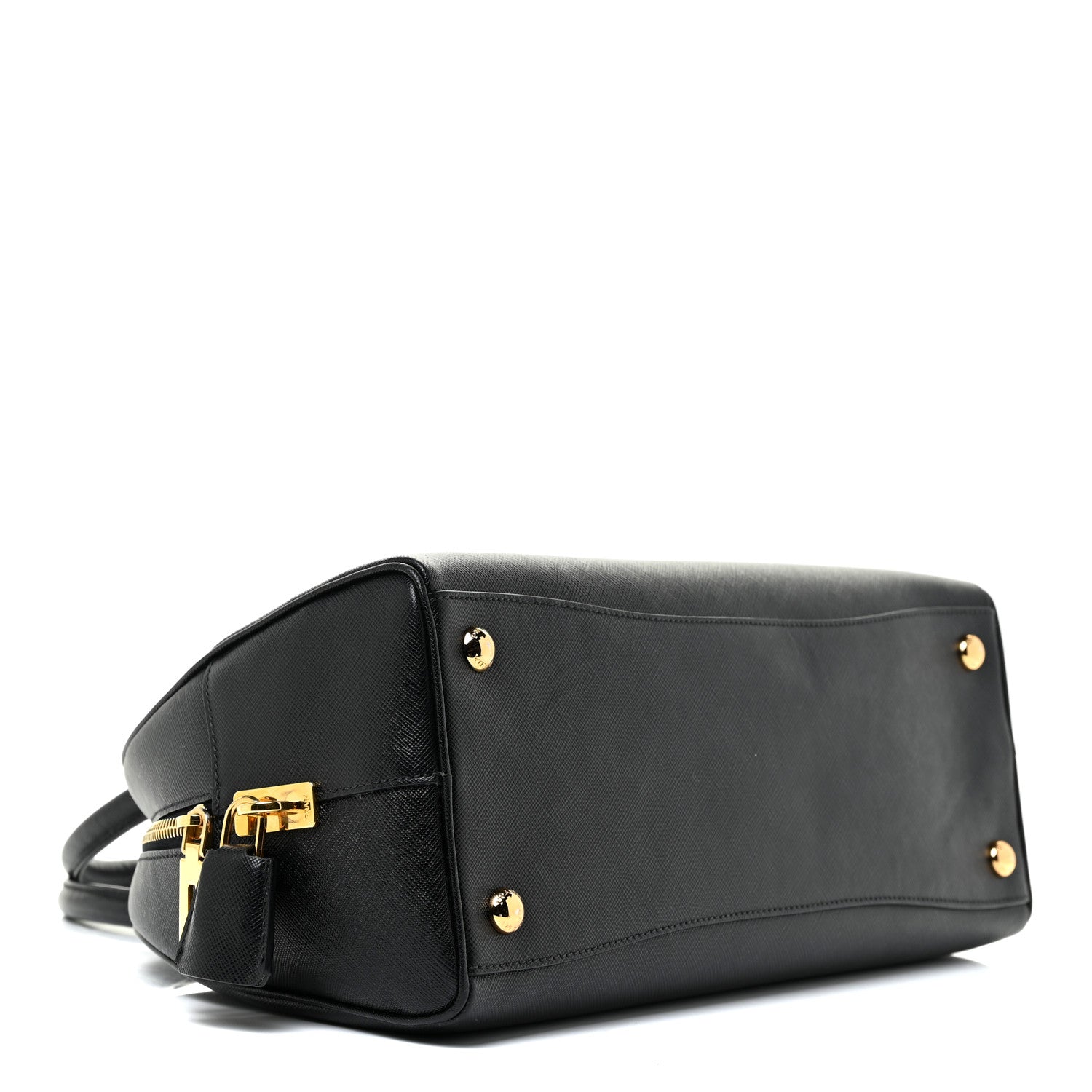 Prada Saffiano Lux Bowling Bag Black 4 of 15