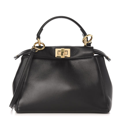 Fendi Nappa Mini Peekaboo Iconic Satchel Black 1 of 12