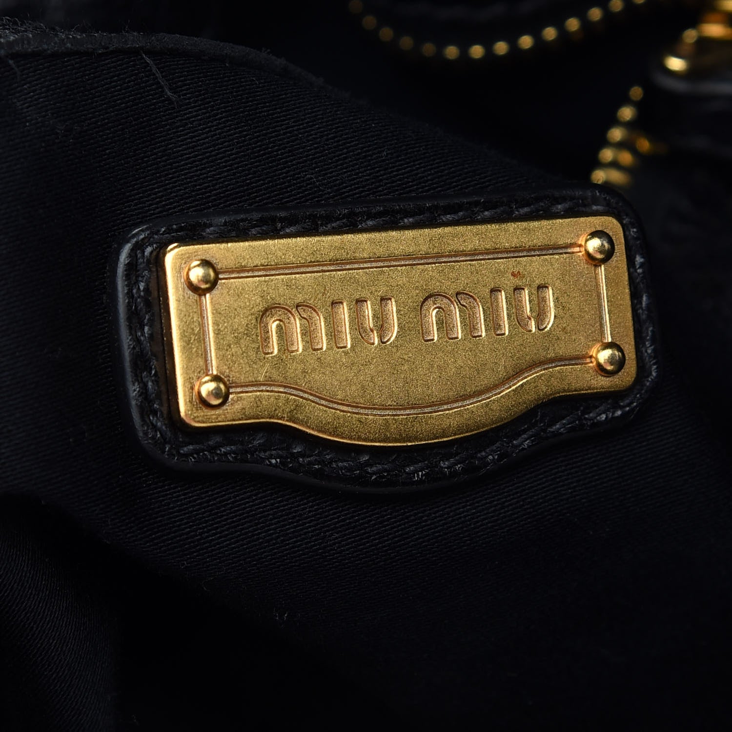 Miu Miu Vitello Drawstring Bow Satchel Black 8 of 9