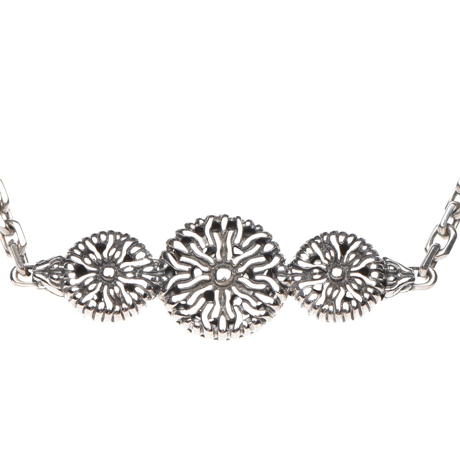 John Hardy Sterling Silver Triple Circle Station Classic Chain Necklace 4 of 7