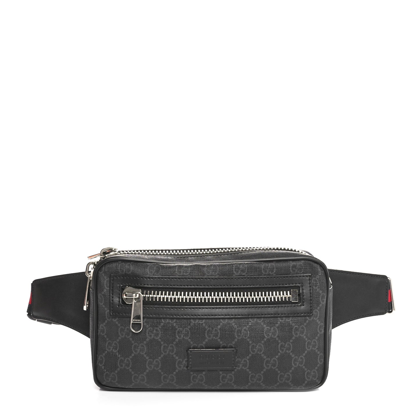 Soft GG Supreme Monogram Web Belt Bag Black Grey