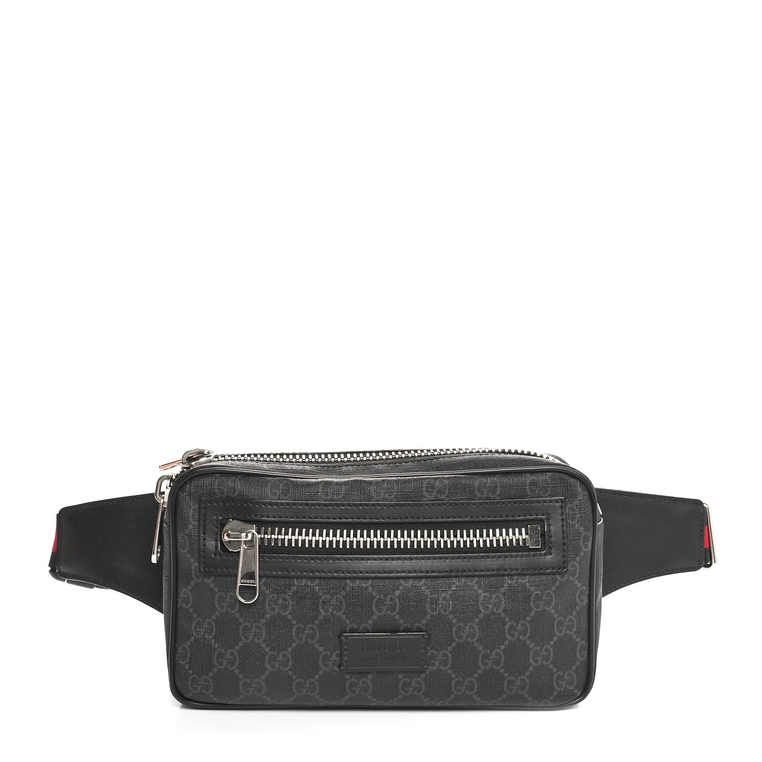 Gucci Soft GG Supreme Monogram Web Belt Bag Black Grey 1 of 10
