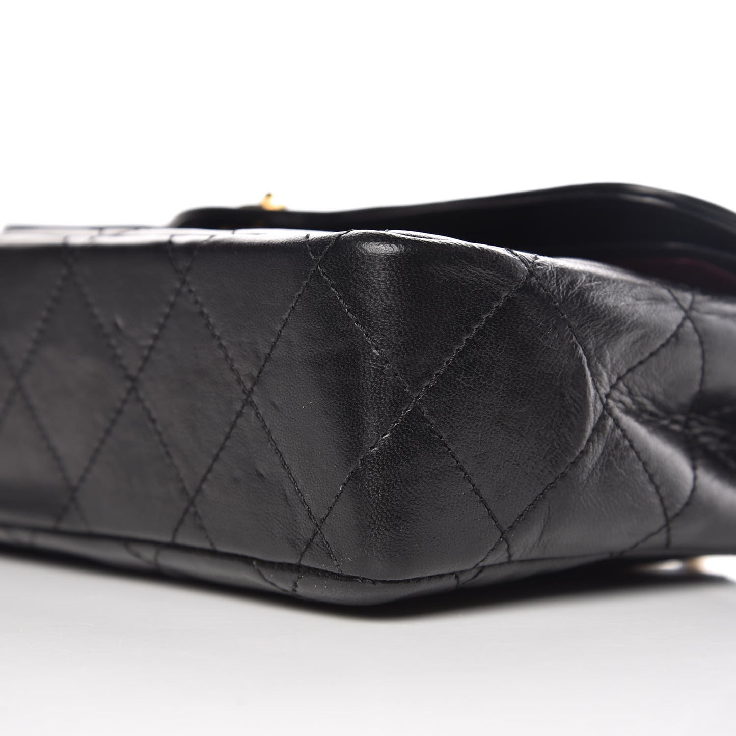 Lambskin Quilted Medium Double Flap Black
