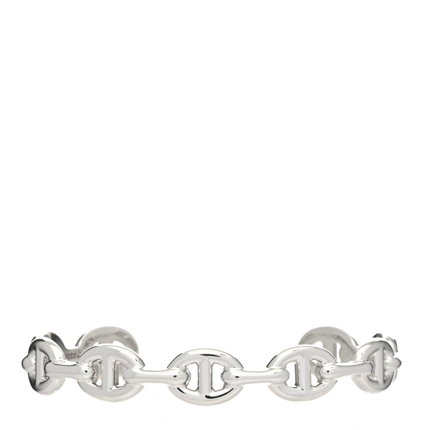 Sterling Silver MM Chaine d'Ancre Enchainee Cuff Bracelet LG