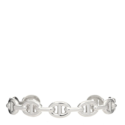 Hermes Sterling Silver MM Chaine d'Ancre Enchainee Cuff Bracelet LG 1 of 4
