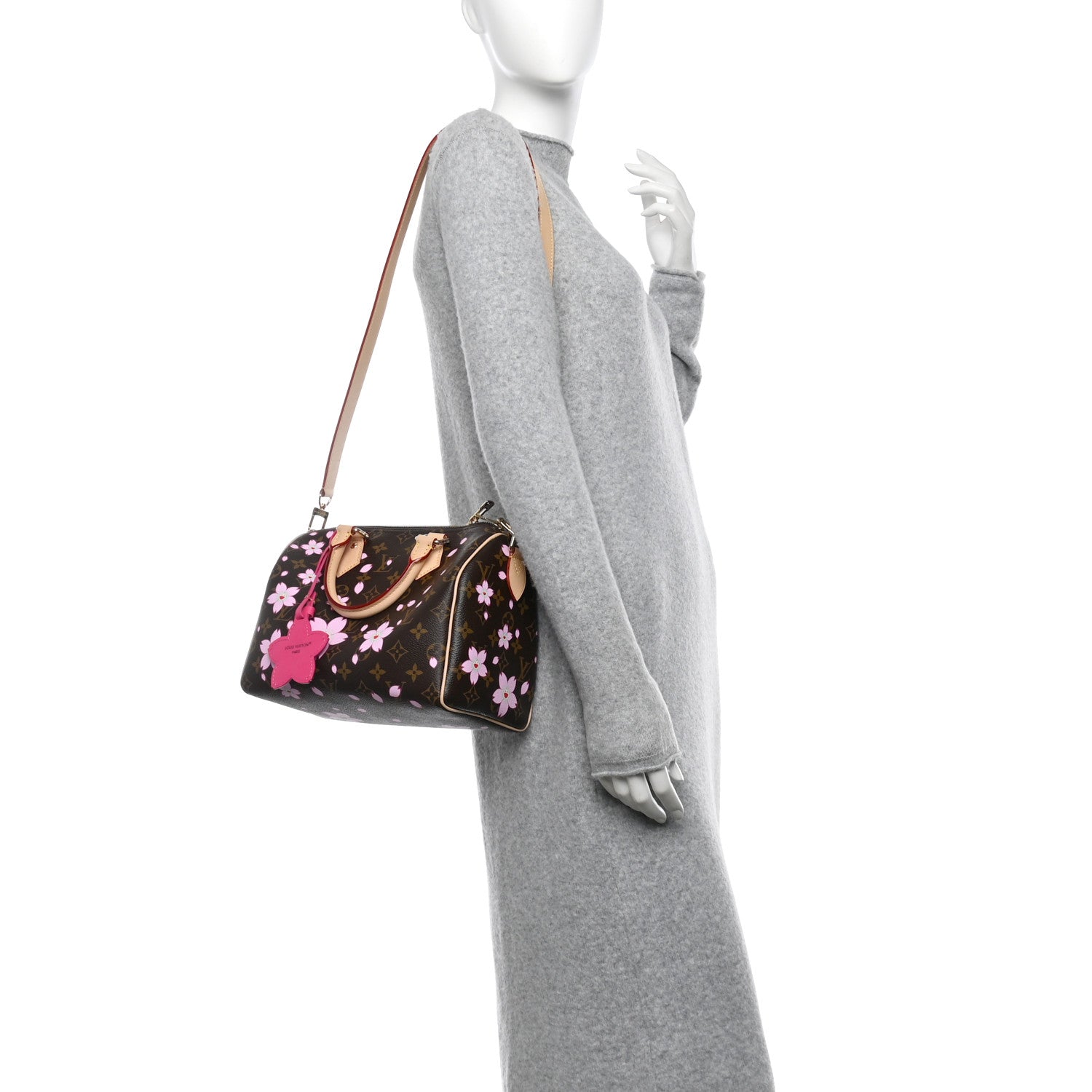 Louis Vuitton LV X TM Monogram Cherry Blossom Speedy Bandouliere 25 Sakura Brown 2 of 9