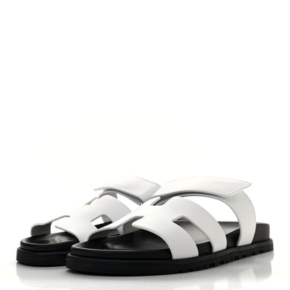 Hermes Calfskin Womens Chypre Sandals 40 White 3 of 7