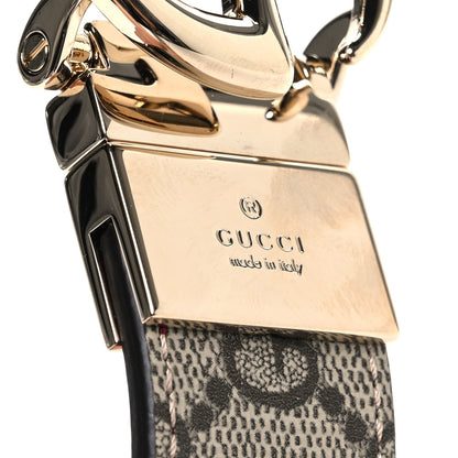 Gucci GG Supreme Monogram Plutone Calfskin Double G Reversible 30mm Belt 80 32 Beige Ebony Rosso Ancora 6 of 6