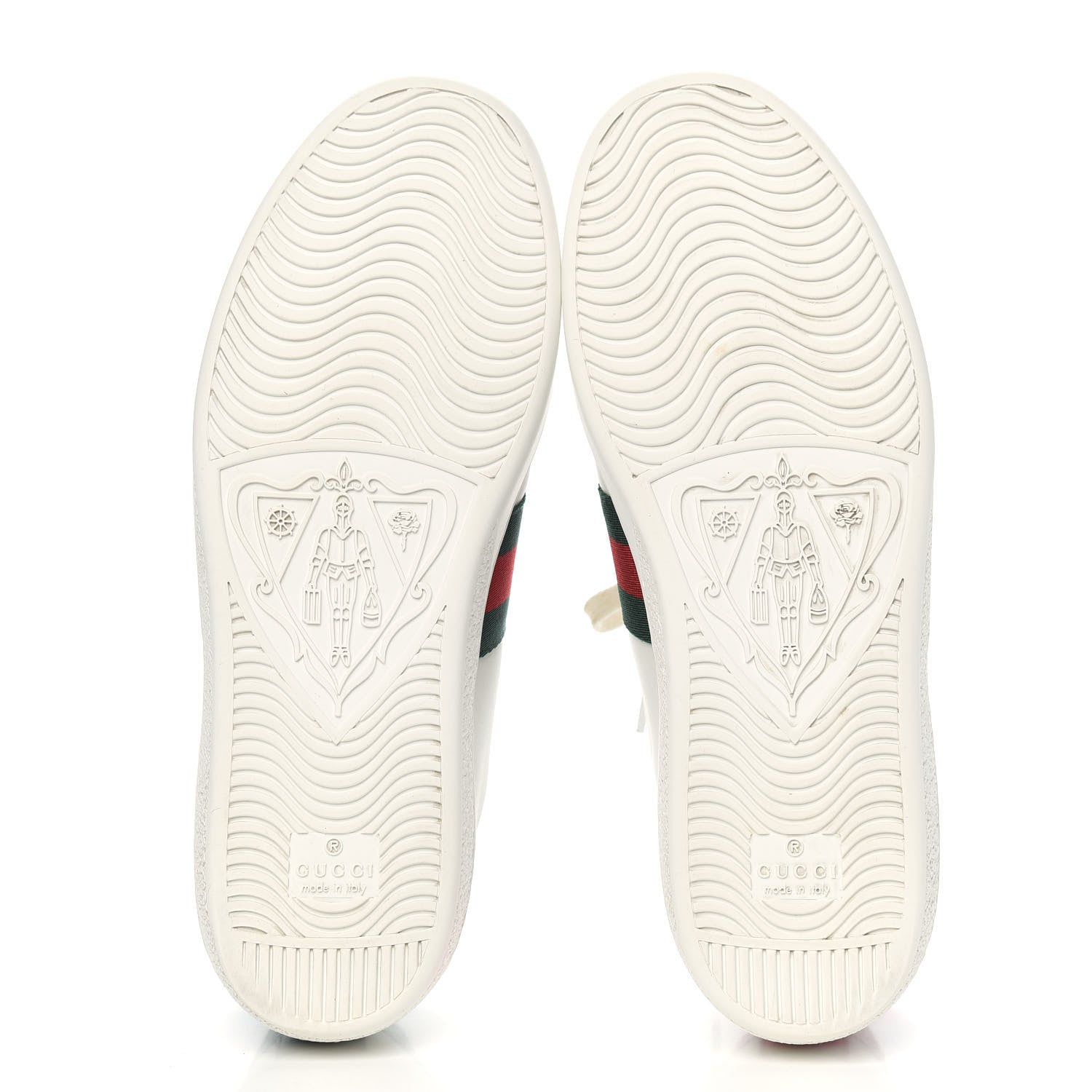 Gucci Calfskin Web Studded Low Pin Womens New Ace Sneakers 38 White 5 of 11