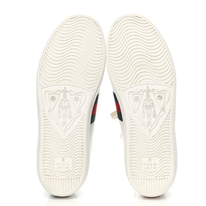 Gucci Calfskin Web Studded Low Pin Womens New Ace Sneakers 38 White 5 of 11