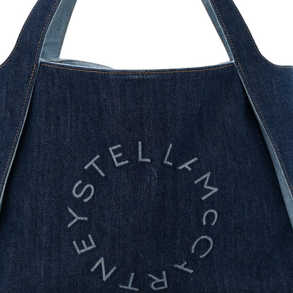 Stella McCartney Denim East West Perforated Tote Blue 8 of 12