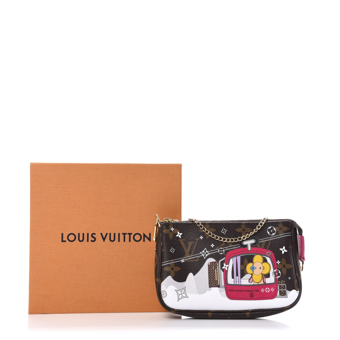 Monogram 2019 Christmas Animation Mini Courchevel Pochette Accessories Fuchsia