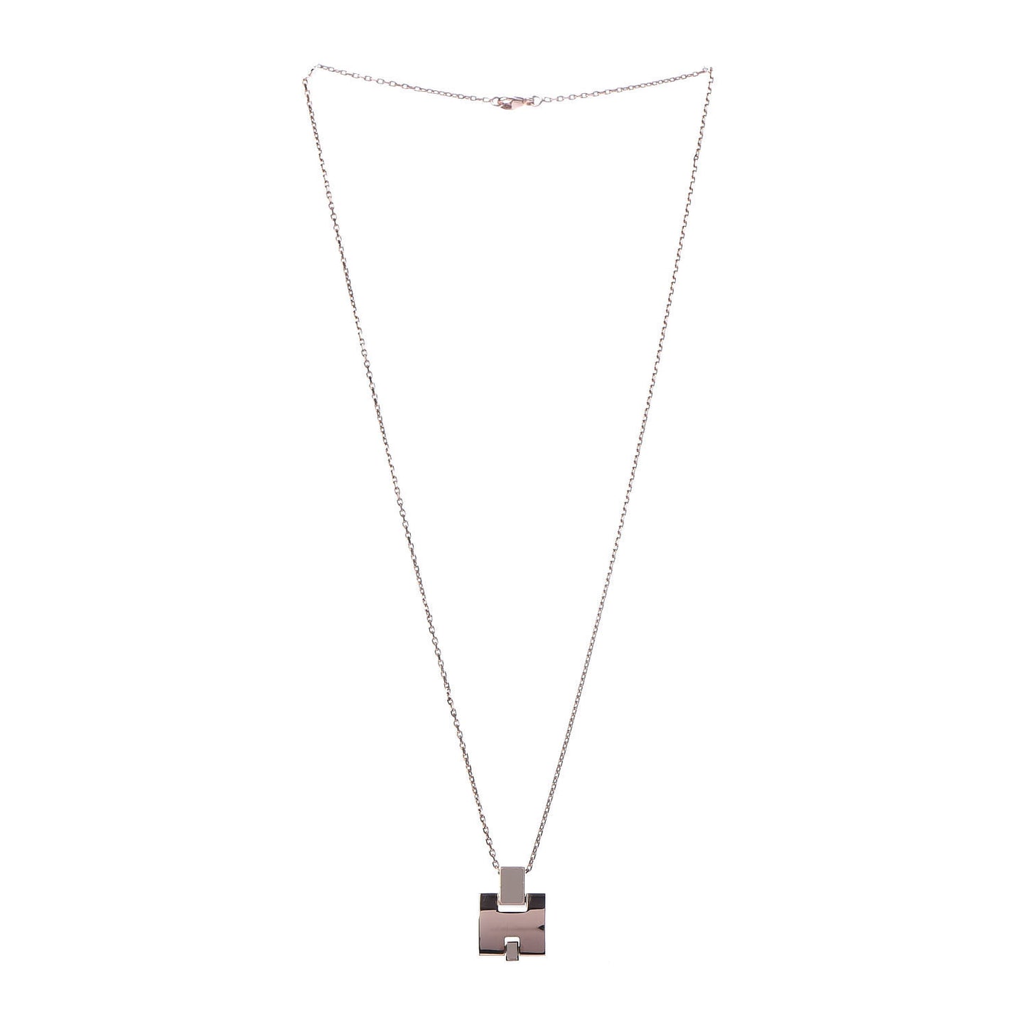 Rose Gold Plated Lacquered Eileen Pendant Necklace Marron Glace