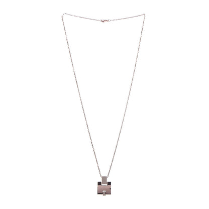 Hermes Rose Gold Plated Lacquered Eileen Pendant Necklace Marron Glace 4 of 7