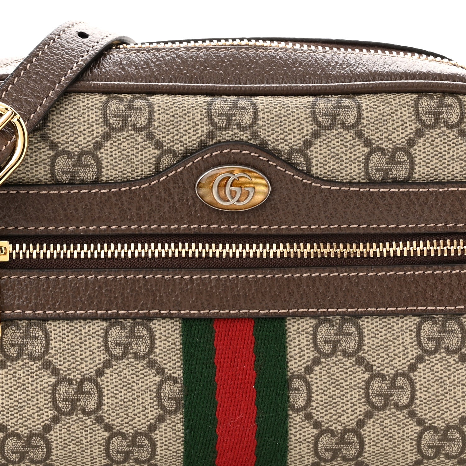 Gucci GG Supreme Monogram Web Mini Ophidia Shoulder Bag Brown 8 of 10