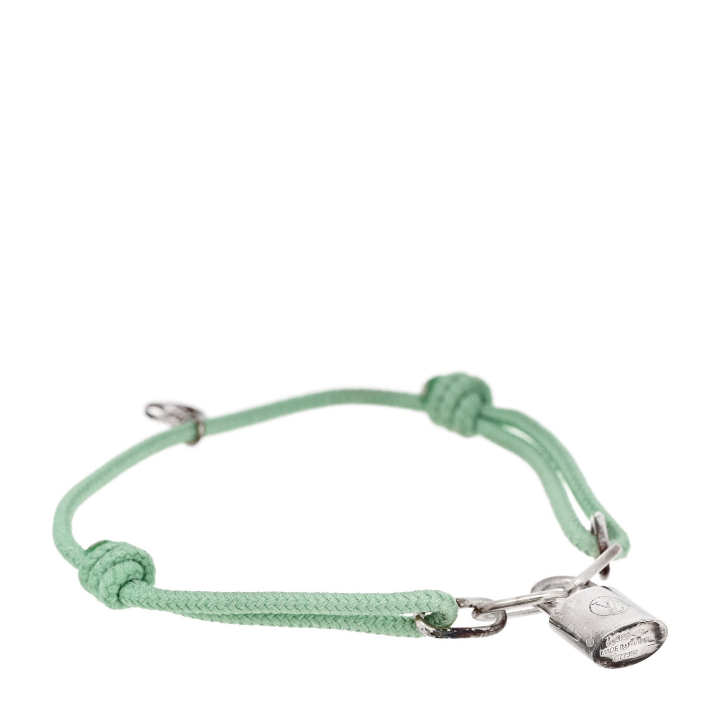 X Virgil Abloh Sterling Silver Lockit Adjustable Cord Bracelet Green