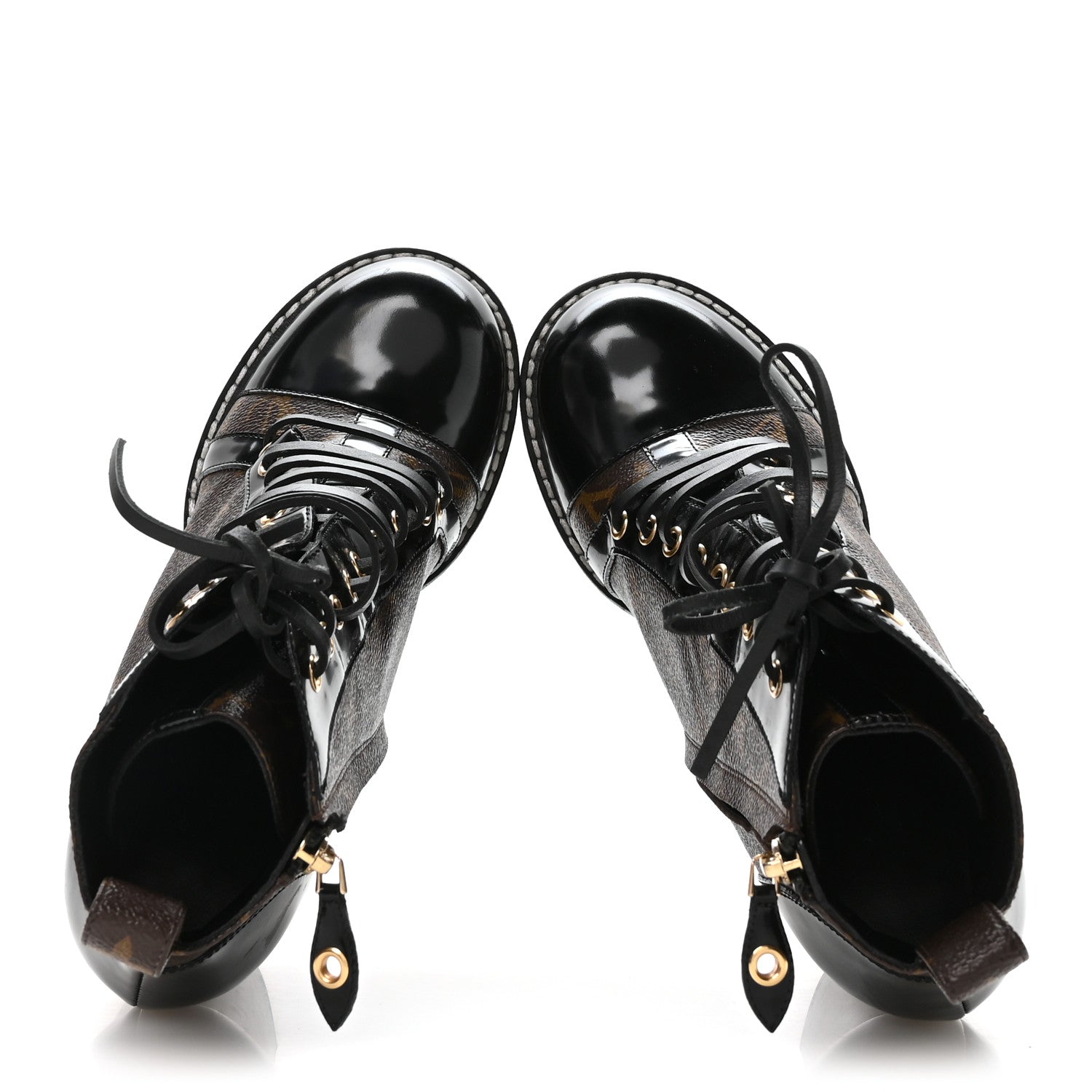 Louis Vuitton Patent Calfskin Monogram Star Trail Ankle Boots 41 Black 2 of 8