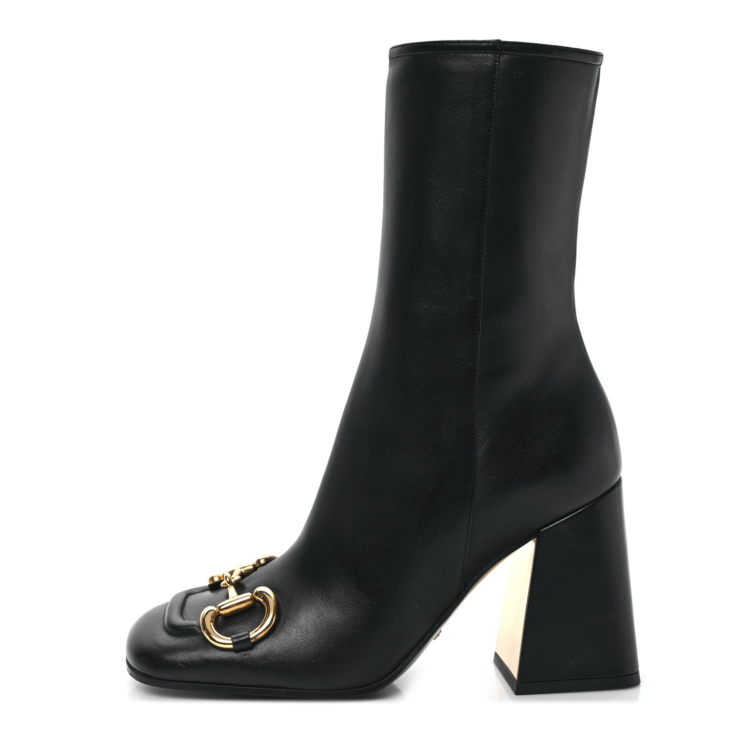 Gucci Nappa Horsebit Ankle Boots 35 Black 1 of 8