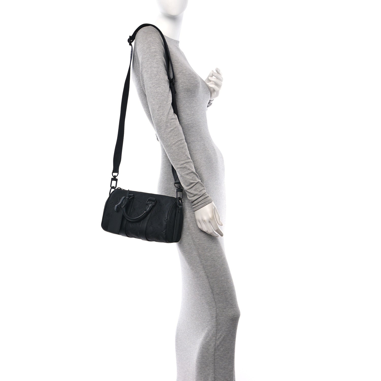 Louis Vuitton Monogram Taurillon Keepall Bandouliere 25 Black 2 of 9