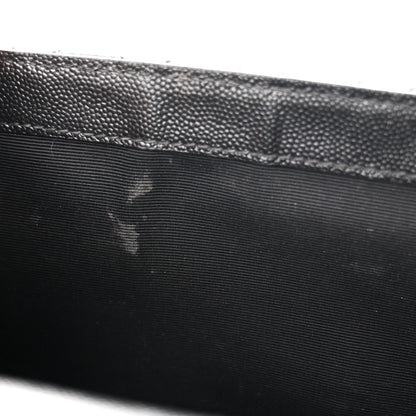 Saint Laurent Grain De Poudre Textured Mixed Matelasse Triquilt Medium Monogram Satchel Black 13 of 14