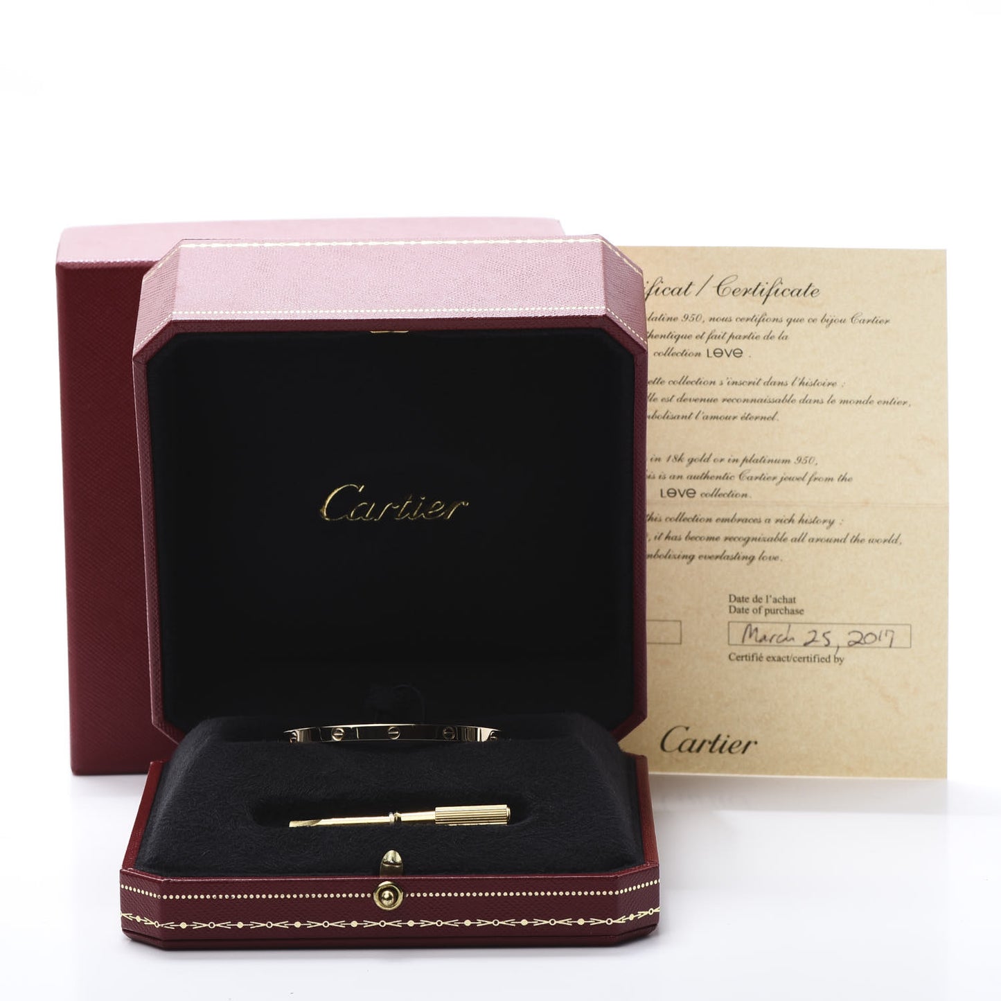 18K Yellow Gold Small LOVE Bracelet 15