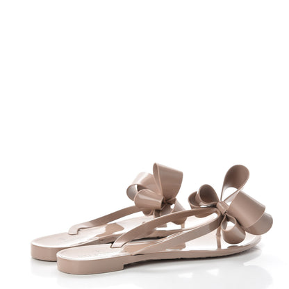 Valentino Garavani PVC Jelly Bow Thong Sandals 37 Poudre 4 of 8
