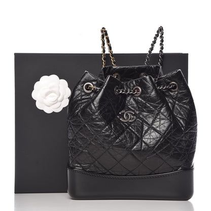 Chanel Aged Calfskin Quilted Small Gabrielle Backpack Black 10 of 10