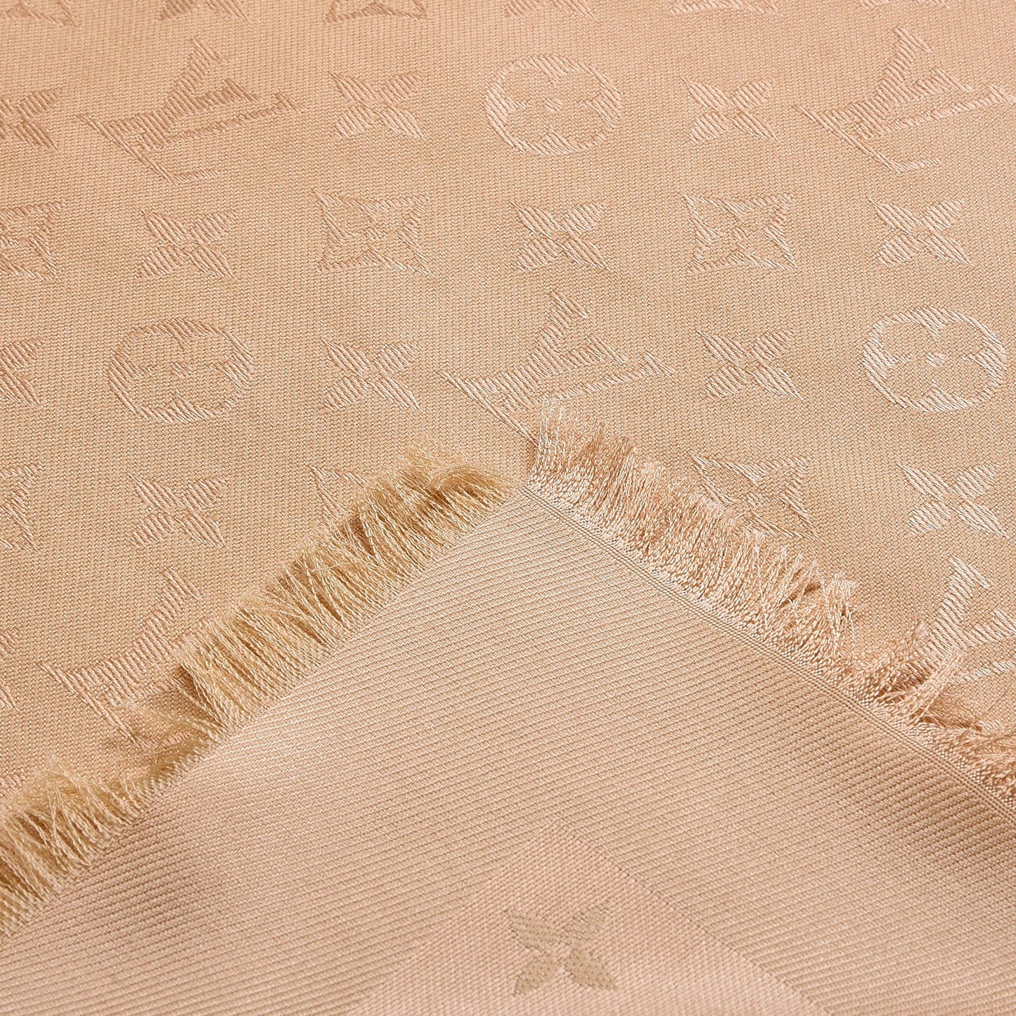 Silk Wool Monogram Shawl Gold