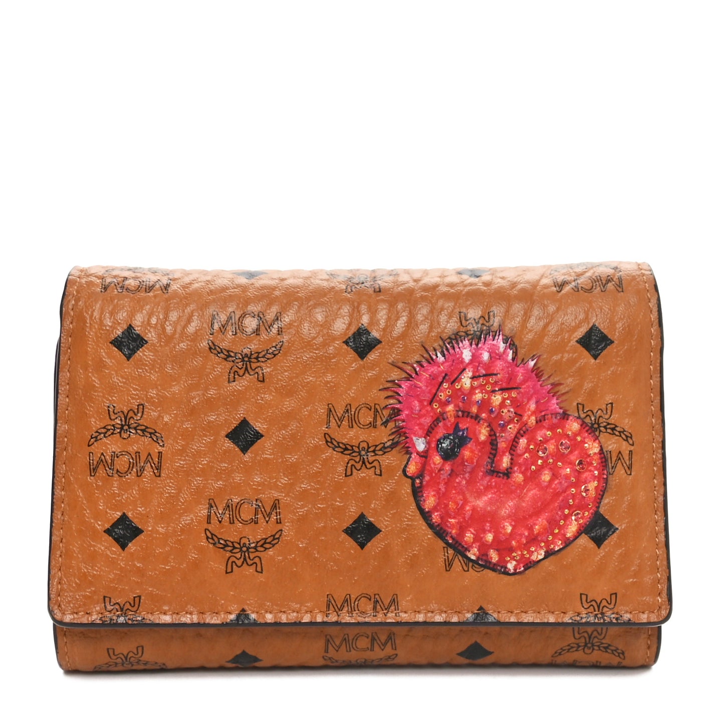 Visetos New Year Series Rooster Three-Fold Flap Wallet Cognac