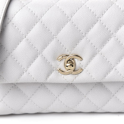 Chanel Caviar Quilted Mini Coco Handle Flap Light Grey 11 of 13