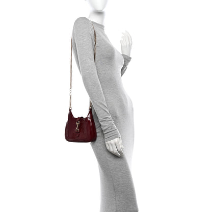 Gucci Crinkled Patent Mini Jackie Notte Bag Rosso Ancora Red 2 of 9