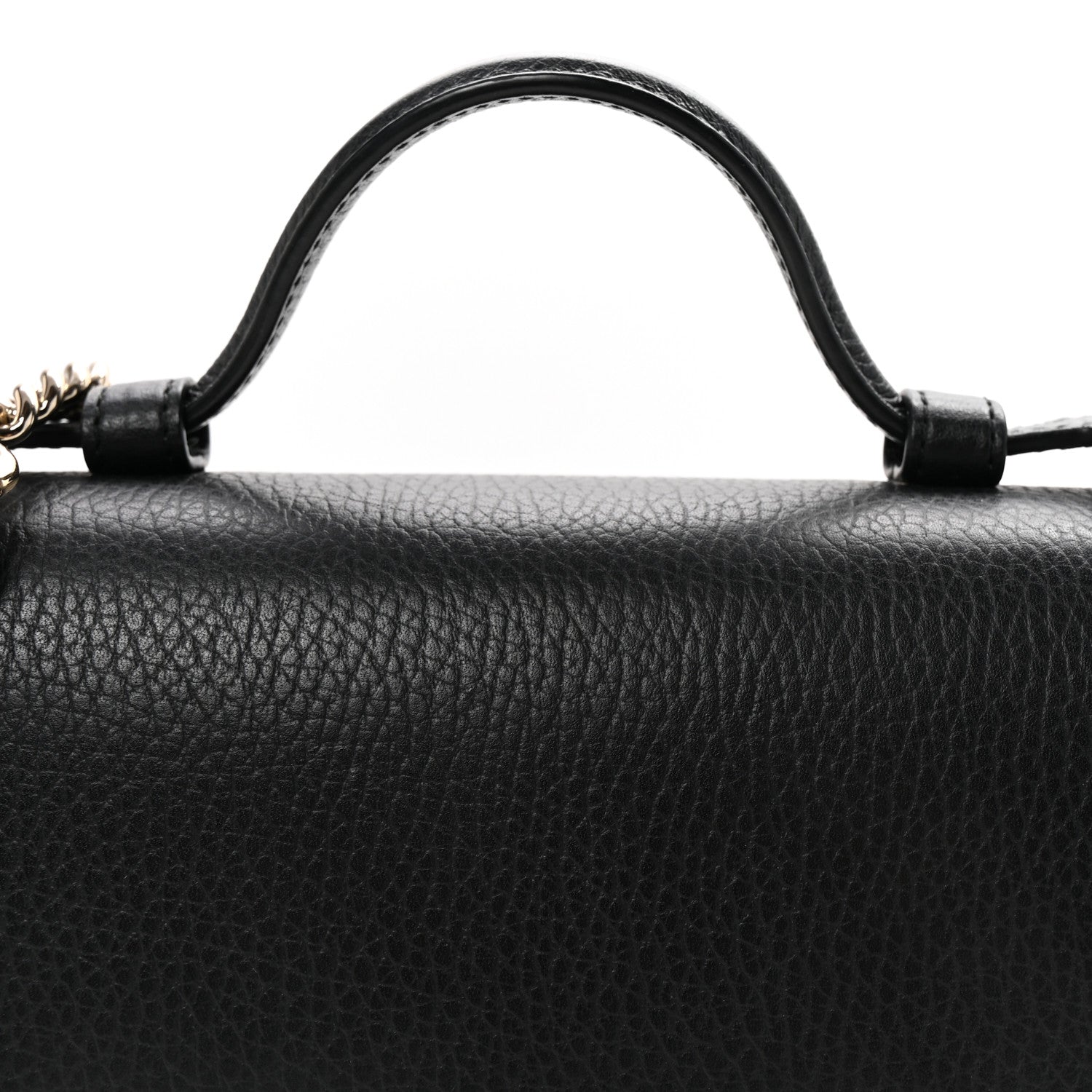 Gucci Dollar Calfskin Interlocking G Top Handle Shoulder Bag Black 8 of 10