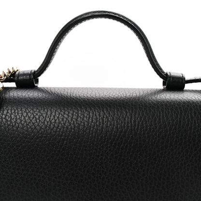 Gucci Dollar Calfskin Interlocking G Top Handle Shoulder Bag Black 8 of 10
