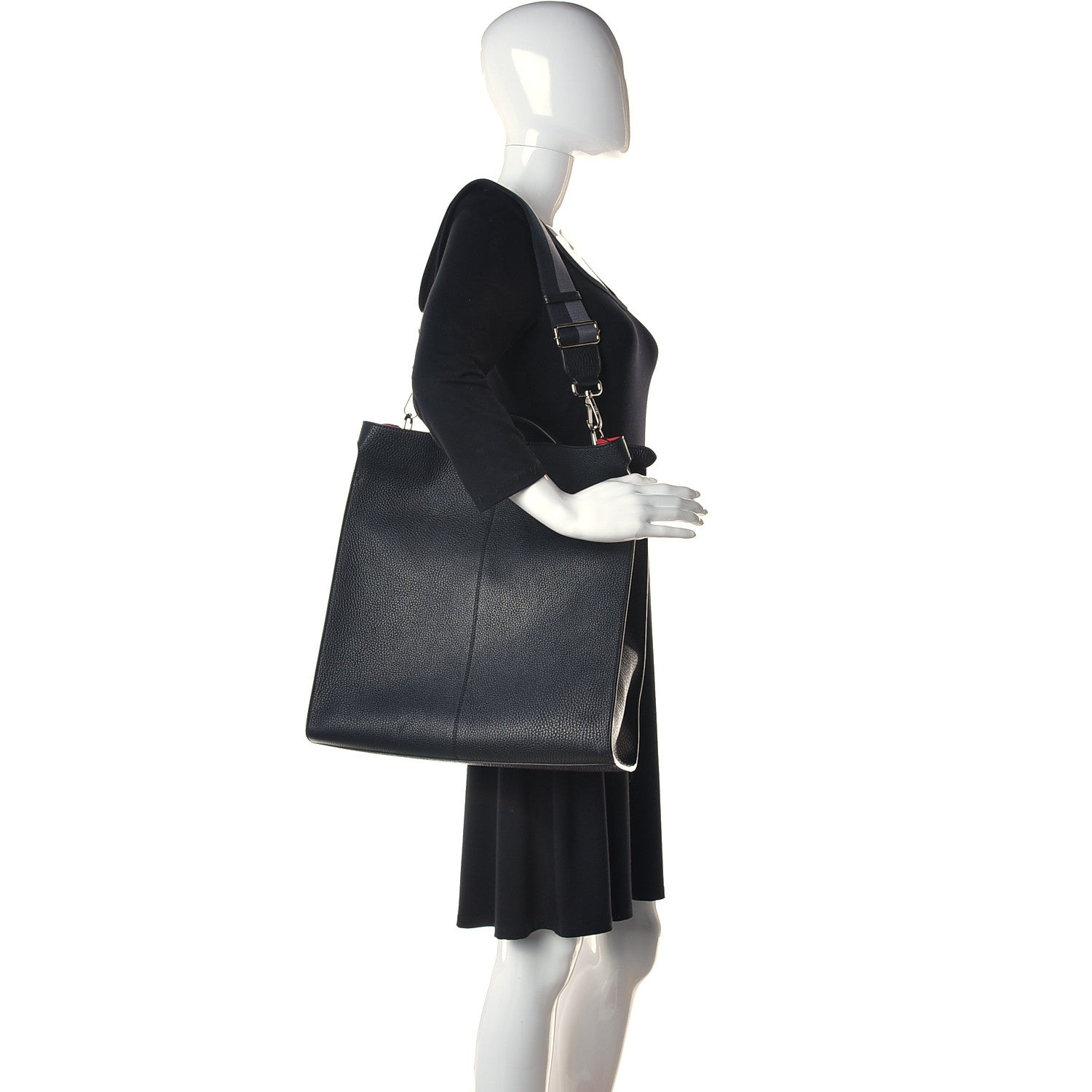 Fendi Cuoio Romano Fabric Marlon Vitello Century Peekaboo X-Lite Fit Black Rosso White Ice 2 of 8