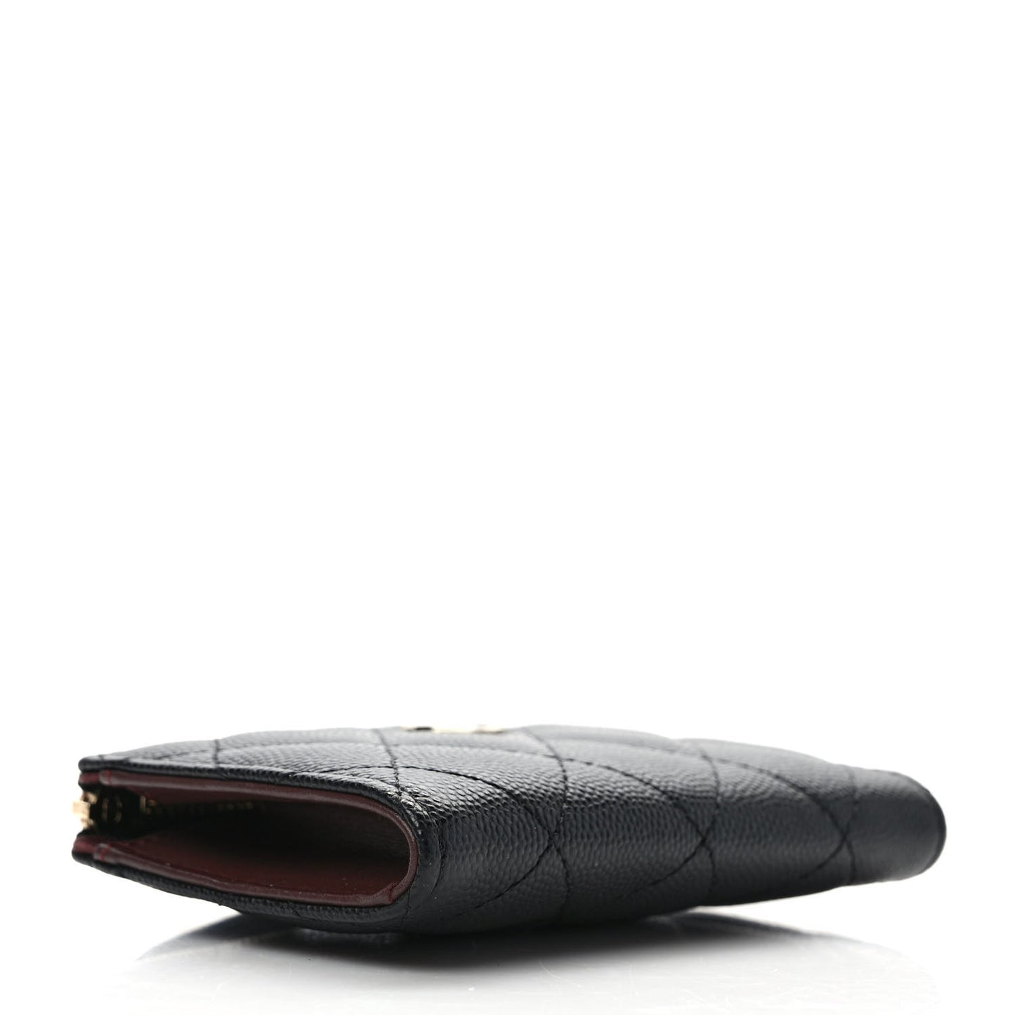Caviar Quilted Zipped Key Holder Case Black