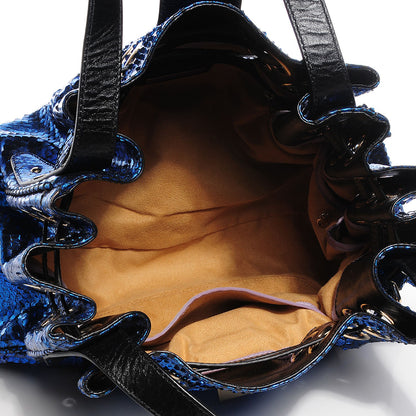 Jimmy Choo Metallic Python Ramona Blue 5 of 10